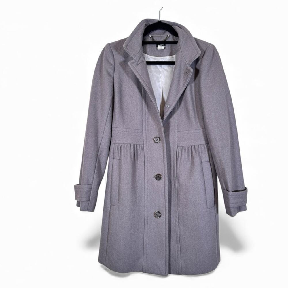 J Crew Grey Wool Lady Day Pea Coat Womens 4 Preppy Button Down Warm Winter